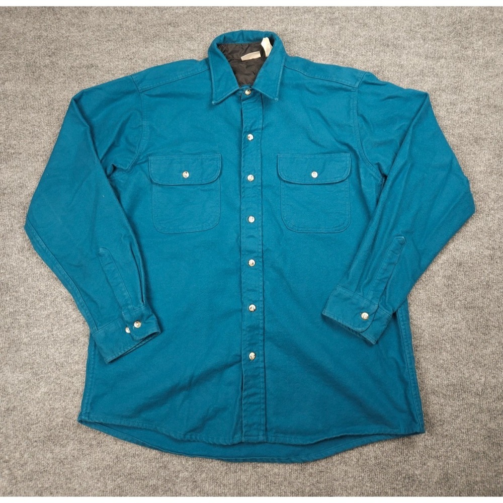 Vintage Fieldmaster Shirt Mens XL Blue-Green 100% Cotton Flannel Shacket 90s